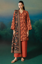 Shirt,Trouser & Dupatta Unstitched Dhanak 3 Piece 87