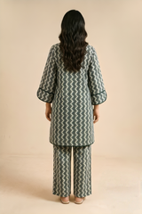 Shirt & Trouser Unstitched 2Pcs Suit 08